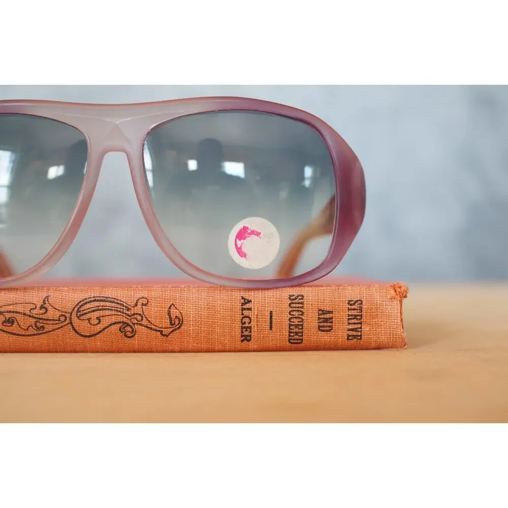 Vintage 1970s Sunglasses Italy Glam Retro Grandma Festival Disco Chic NOS
